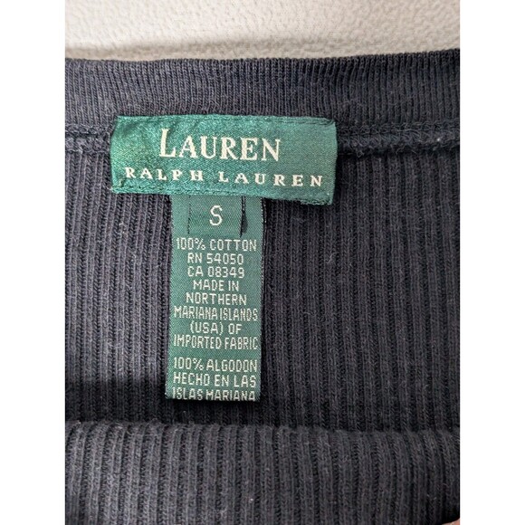 Lauren Ralph Lauren Maxi Dress Ribbed Knit Black Sz S Teacher Work Minimalist - Picture 4 of 6